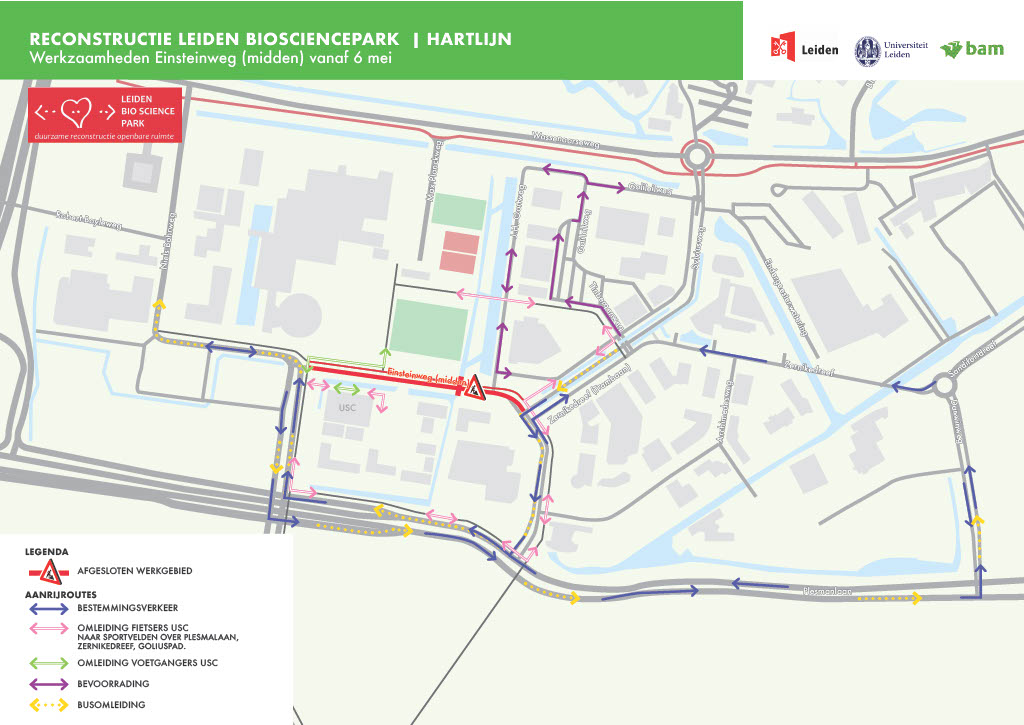 Werkzaamheden Einsteinweg – USC Leiden
